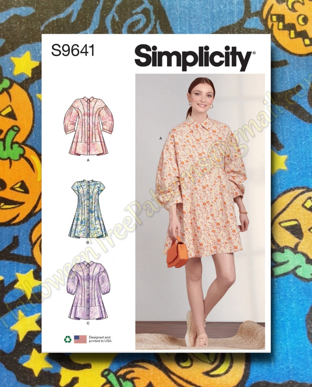 Simplicity 9641 Babydoll Shirtdress Sewing Pattern Sizes 14-22 S9641 Dress  Farmhouse Boho Cottagecore 