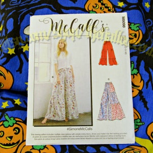 McCalls 8098 sewing pattern flare ruffle boho bubble pants hippie adult and teen sizes XS_M M8098