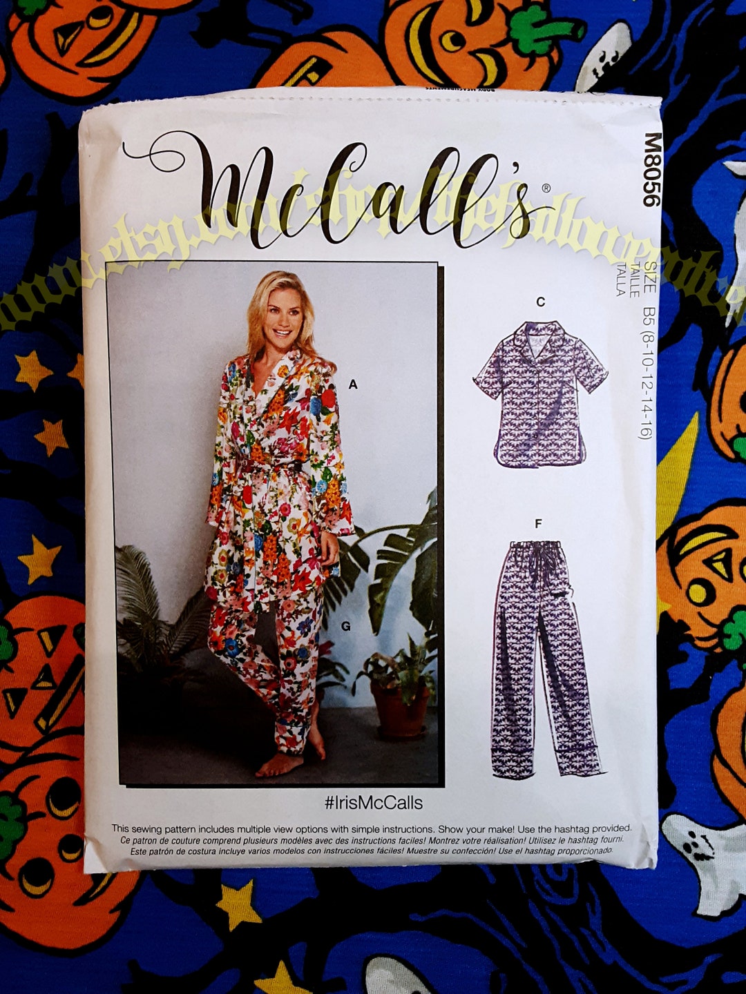 Mccalls 8056 Sewing Pattern Pajamas Robe Sleepwear Nightie Sizes 8-16 ...