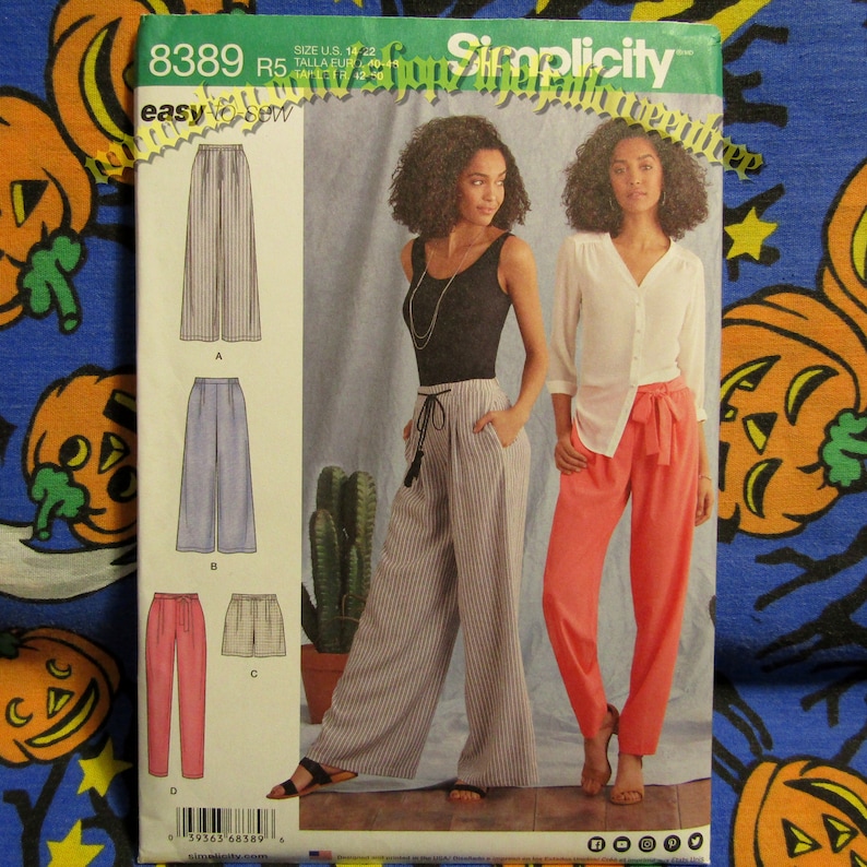 Simplicity 8389 R11064 Side Tie Pull on Pants Simple Sewing Pattern ...
