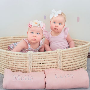 Personalised Baby Blanket, Boho Baby, Floral Baby Blanket, Personalised Gift, First Christmas, Knit Blanket, Baby Gift, First Birthday, Baby image 9