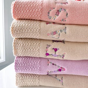 Personalised Baby Blanket | Boho Baby | Floral Baby Blanket | Personalized | First Christmas | Knit Blanket | Newborn Gift | First Birthday