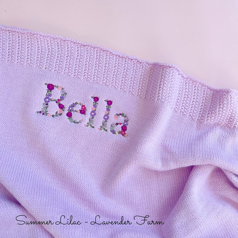Personalised Baby Blanket, Boho Baby, Floral Baby Blanket, Personalised Gift, First Christmas, Knit Blanket, Baby Gift, First Birthday, Baby image 5