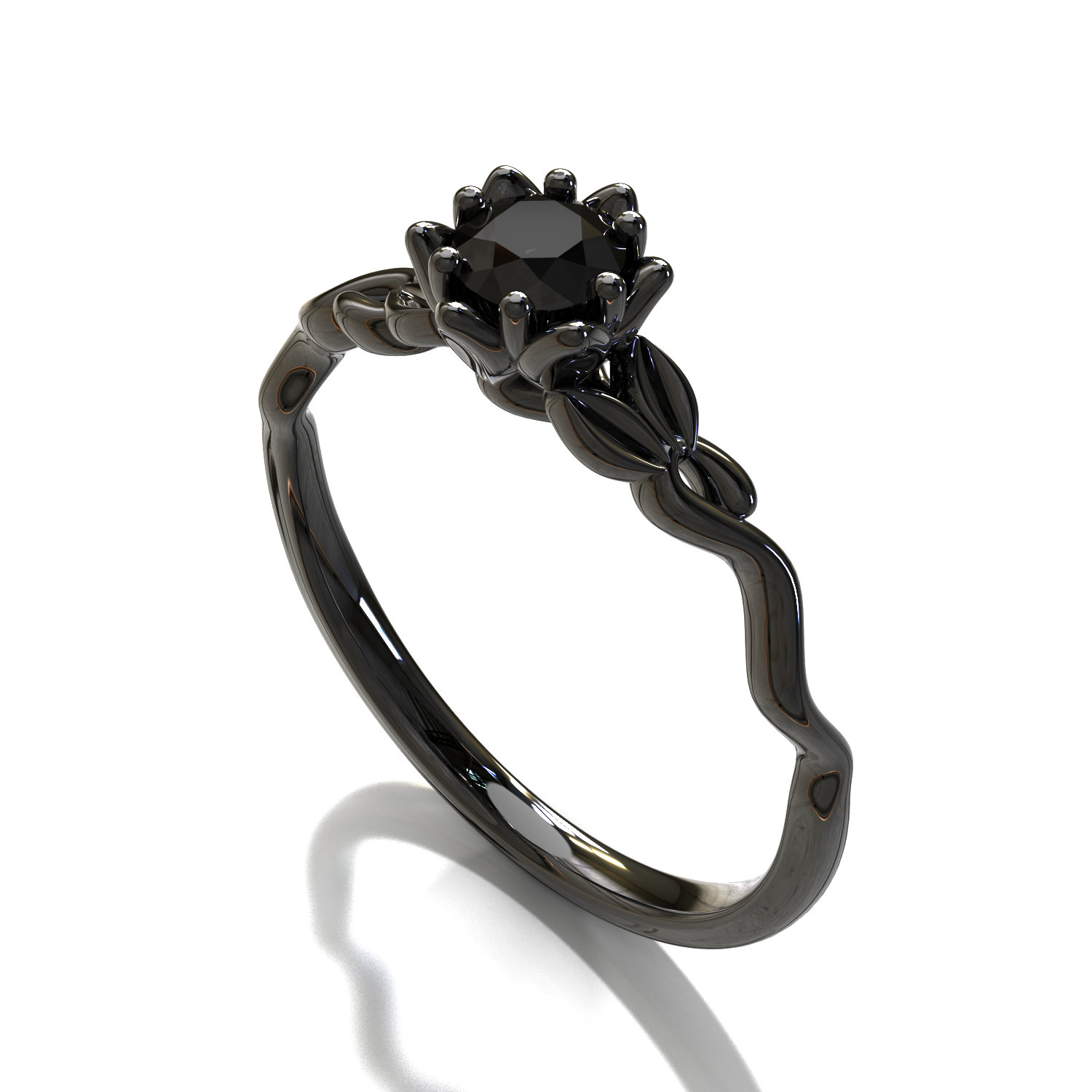 Anillo de diamantes negro Anillo de compromiso de diamantes | Etsy México