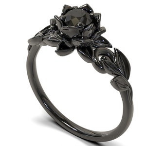 Black Diamond Engagement Ring, Black Diamond Ring, Black Gold Ring, Black Gold Diamond Engagement ring, Black Gold Engagement Ring