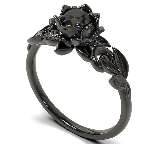 Black Diamond verlovingsring, Black Diamond Ring, Black Gold Ring, Black Gold Diamond verlovingsring, Black Gold verlovingsring