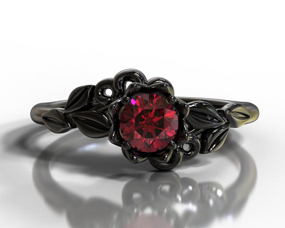Black Gold Ruby Engagement Rings : Gorgeous 14k Black Gold 1 0 Ct Heart