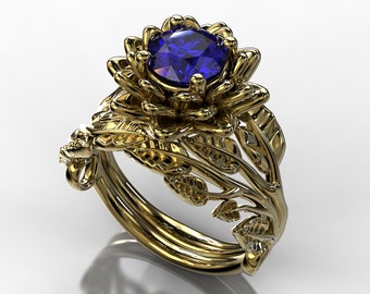 Tanzanite Ring Gold, Tanzanite Engagement Ring, Tanzanite Ring Set