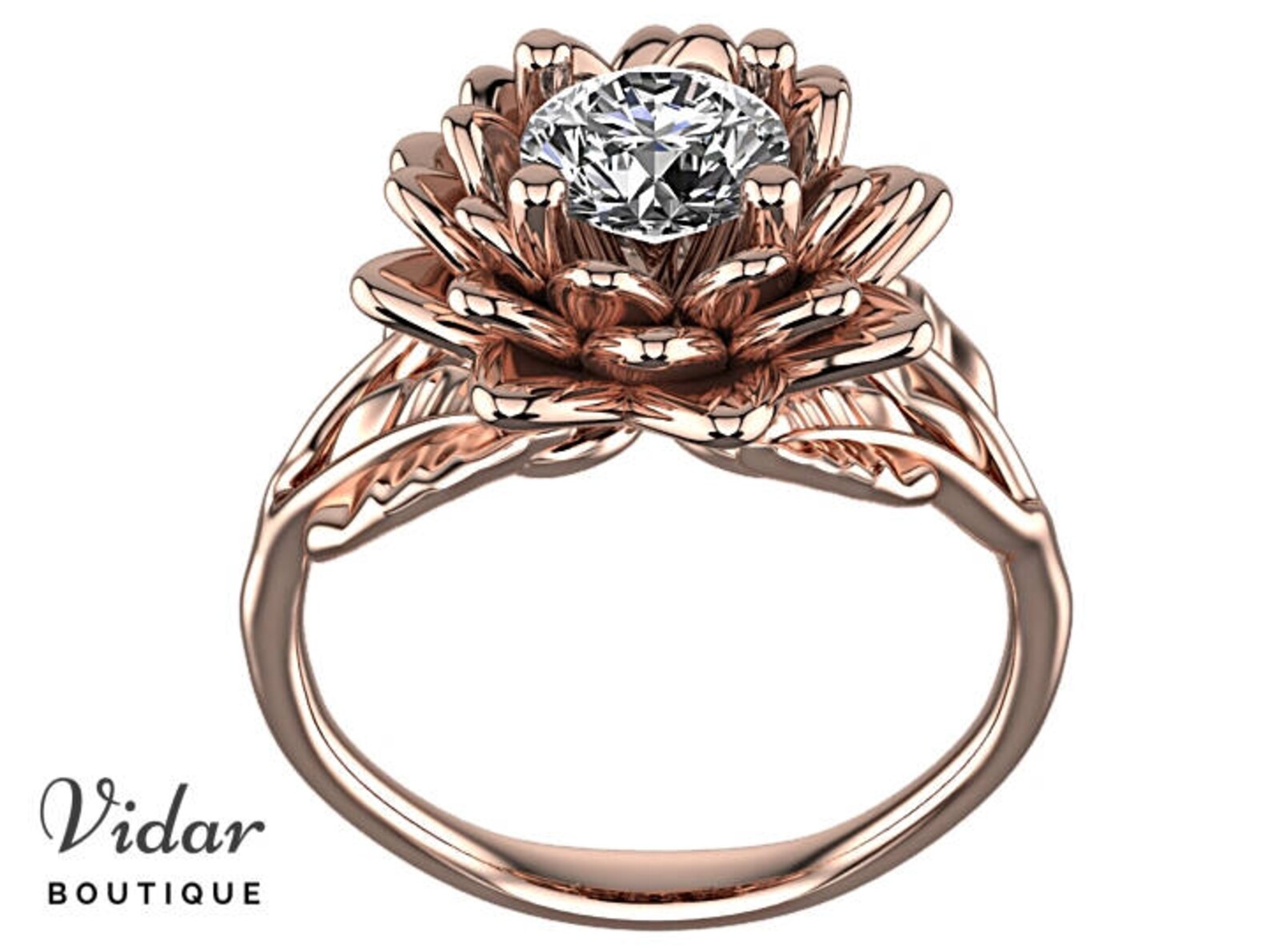 Flower Engagement Ringunique Engagement Ringdiamond Etsy