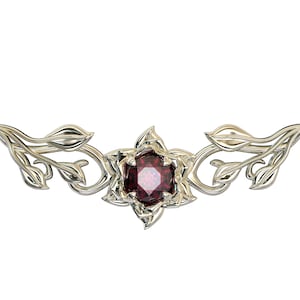 Ruby Necklace / Ruby Birth Stone Necklace / Lotus Necklace / Floral Pendant / Gold Ruby Pendant / Unique Necklace / Unique Gifts For Women