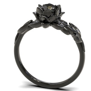 Black Diamond Engagement Ring, Black Diamond Ring, Black Gold Ring, Black Gold Diamond Engagement ring, Black Gold Engagement Ring image 3