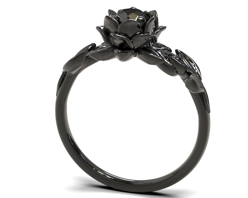 Black Diamond Engagement Ring, Black Diamond Ring, Black Gold Ring, Black Gold Diamond Engagement ring, Black Gold Engagement Ring image 3