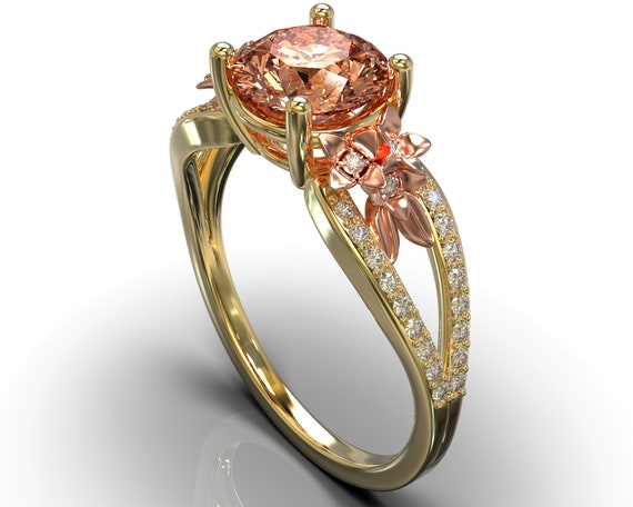 Two tone morganite ring deals