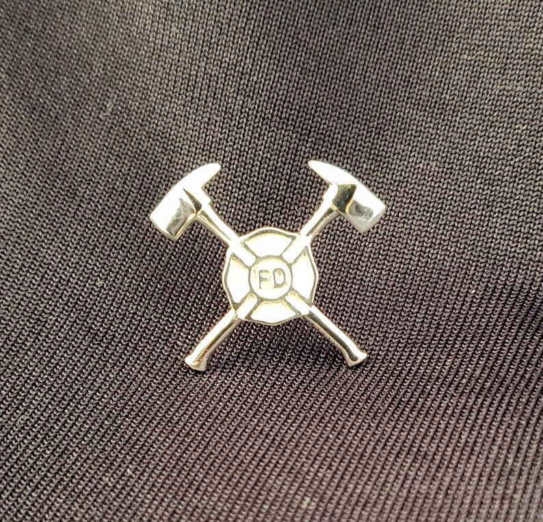 Crossed Axes Pin With Maltese Cross Etsy