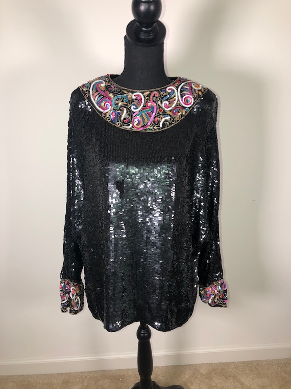 1990s Vintage Sequin Top