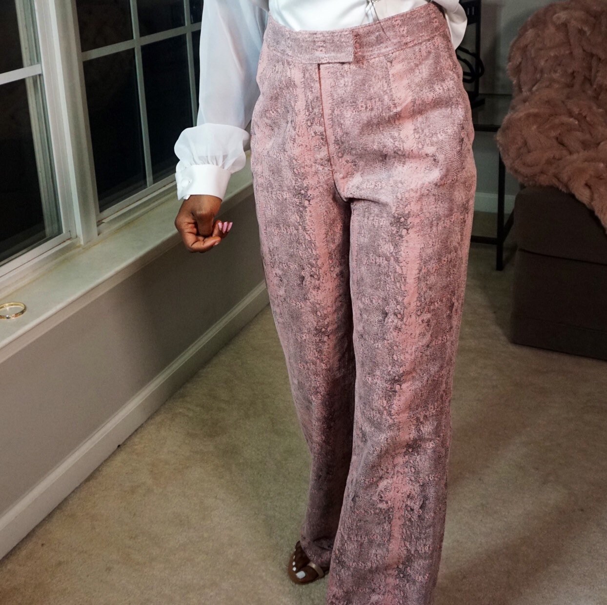 Leather Pink Snake Skin Pants - Etsy