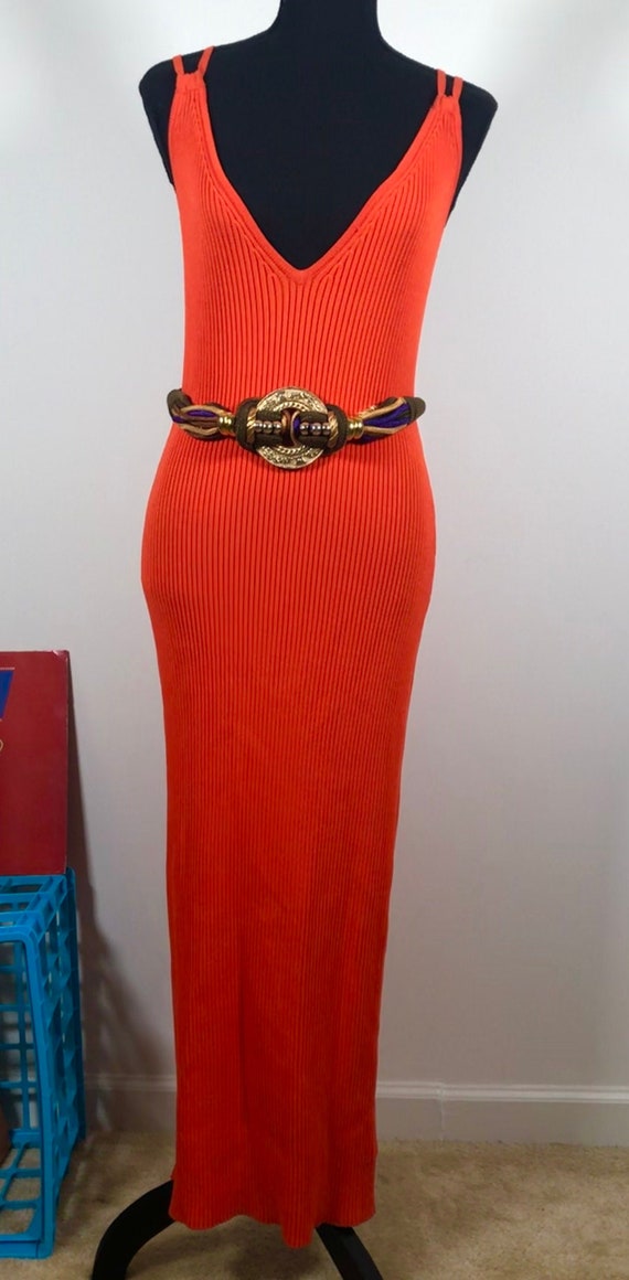 orange michael kors dress