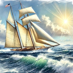 24 Colorful Sailboat PNG Clipart, Watercolor Coastal Sailboat Clipart Bundle, Wall Art, Sea Theme Art, Paper Craft, Commercial Use