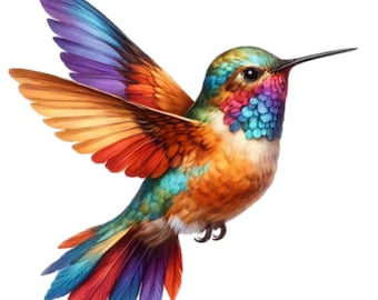 24 Hummingbird PNG Clipart, Adorable Colibri, Printable Watercolor clipart, High Quality PNG, Digital download, Paper craft, junk journals