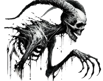 28 Gothic Baphomet Skull Clipart PNG Bundle, Dark Fantasy Baphomet Satanic Clipart PNG, Demonic Goat Fantasy Image, Transparent Background