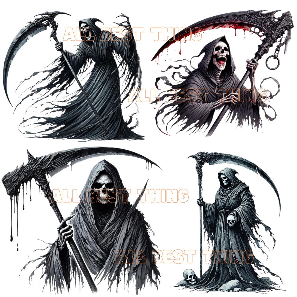 32 Gothic Grim Reaper Clipart PNG, Grim Ripper, Fantasy Gothic ...