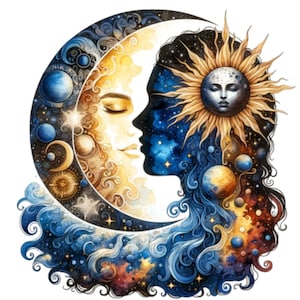24 Mystical Moon PNG Clipart, Styl fantasy, Magiczny clipart, Pakiet clipart PNG, Wiccan, Mistyczny clipart, Pogański clipart, Wykorzystanie komercyjne