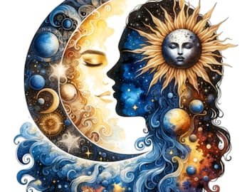 24 Imágenes prediseñadas PNG de luna mística, estilo fantasía, imágenes prediseñadas mágicas, paquete de imágenes prediseñadas PNG, Wiccan, imágenes prediseñadas místicas, imágenes prediseñadas paganas, uso comercial