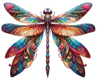 24 Colorful Dragonfly Clipart | High Quality PNGs, Digital Planner, Junk Journal, Scrapbook, Memory Book, Commercial Use, Digital Download