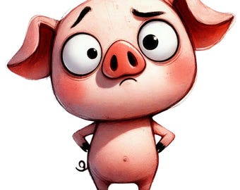 28 Cerditos peculiares PNG, Animales de granja divertidos, Acuarela imprimible, Descarga digital, Creación de tarjetas, Revistas basura, Cerdo gracioso, Lechón
