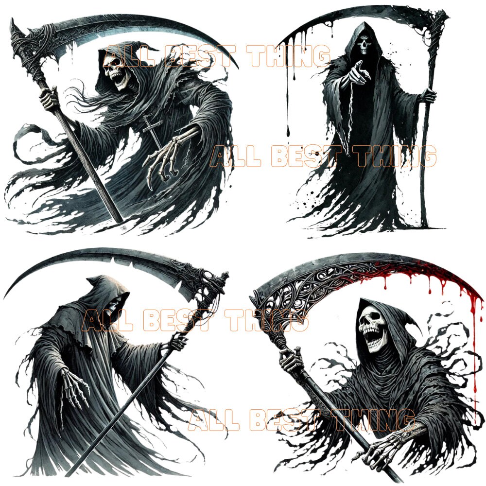 32 Gothic Grim Reaper Clipart PNG, Grim Ripper, Fantasy Gothic ...