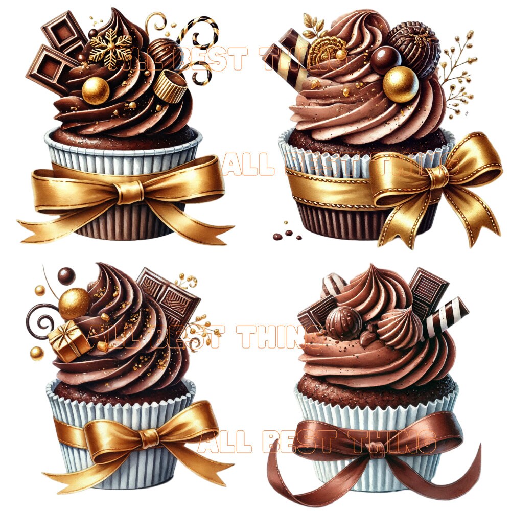 24 Watercolor Cupcakes PNG Clipart, Cupcake Clip Art, Watercolor ...