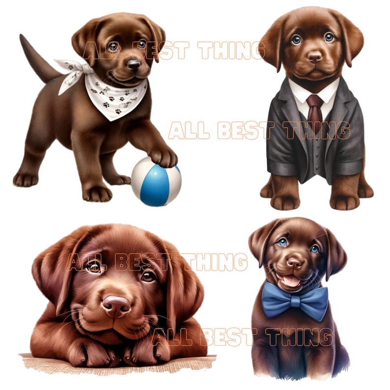32 Cute Labrador Retriever Watercolor PNG Clipart, Cute Dog PNG ...