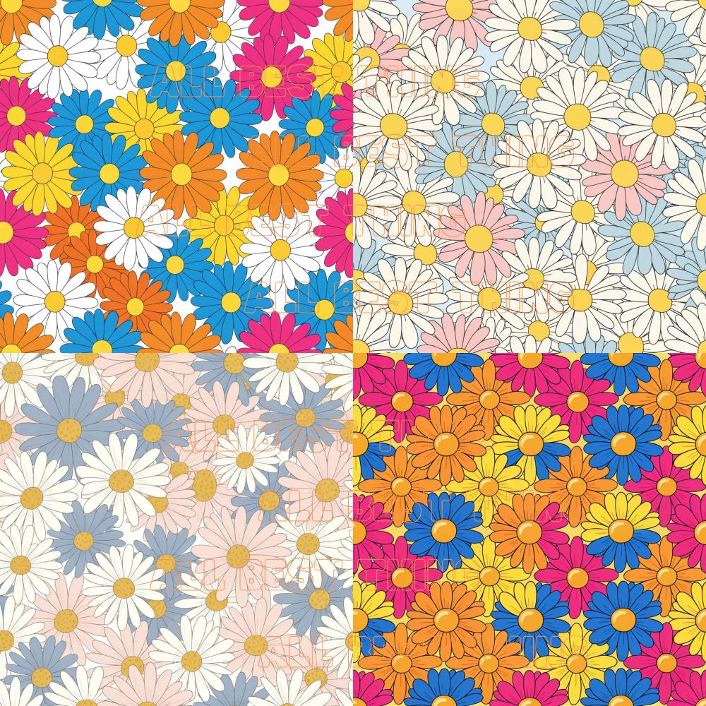 28 Daisy Floral Digital Paper Seamless Pattern, Daisy Flower Spring ...