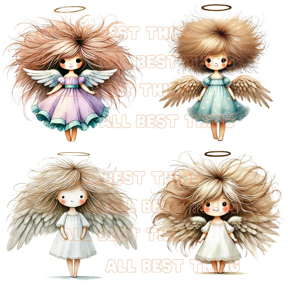 Random Angel Things 28 Quirky Angel PNG Clipart, Whimsical Angel, Watercolor, Fantasy ...