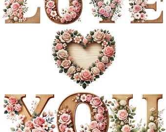 43 Ślubny Alfabet Clipart Bundle, Ślubne Projekty PNG, Zaproszenia Ślubne, Przezroczyste tło, Komercyjne wykorzystanie A do Z, Alfabet PNG