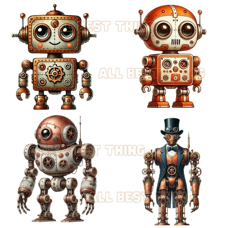 28 Cute Robots Clipart | Retro Robot Clipart | Kids Robot Clipart | Fun ...