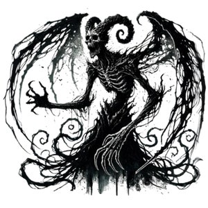 28 Horror Demon Monsters and Ghosts Clipart PNG Bundle, Gothic Digital download, transparent background commercial use, halloween PNG Demon