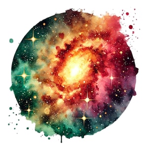 36 Galaxy Clipart Galaxy PNG Space Clipart Galaxy Background Watercolor clipart Celestial clipart Watercolour PNG Fantasy clipart