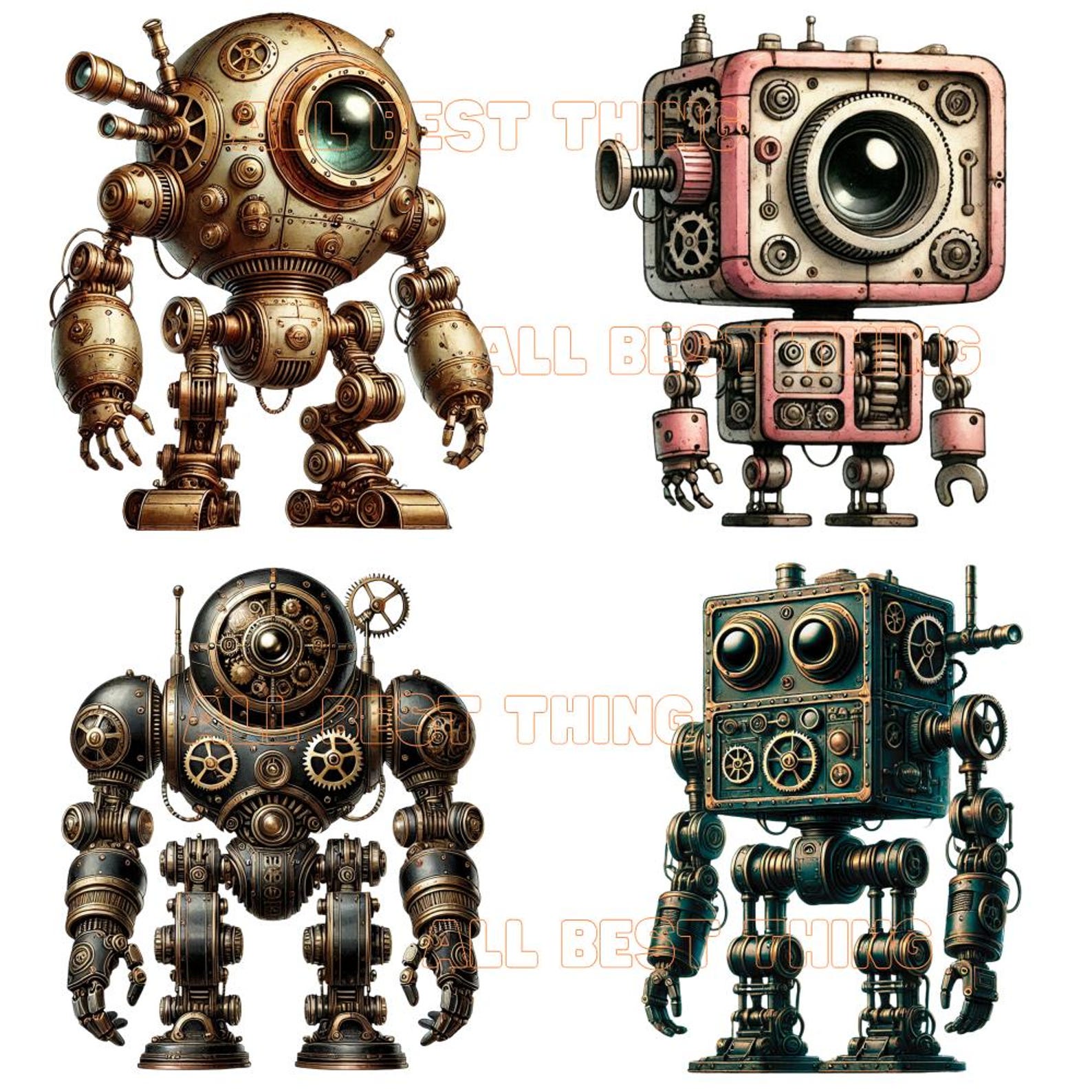 28 Cute Robots Clipart | Retro Robot Clipart | Kids Robot Clipart | Fun ...