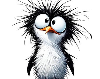 28 Quirky Penguin Clipart PNG, Funny Winter Birds Arctic, Whimsical Watercolor Penguin PNG, Winter Birds Sublimation Antarctica wildlife