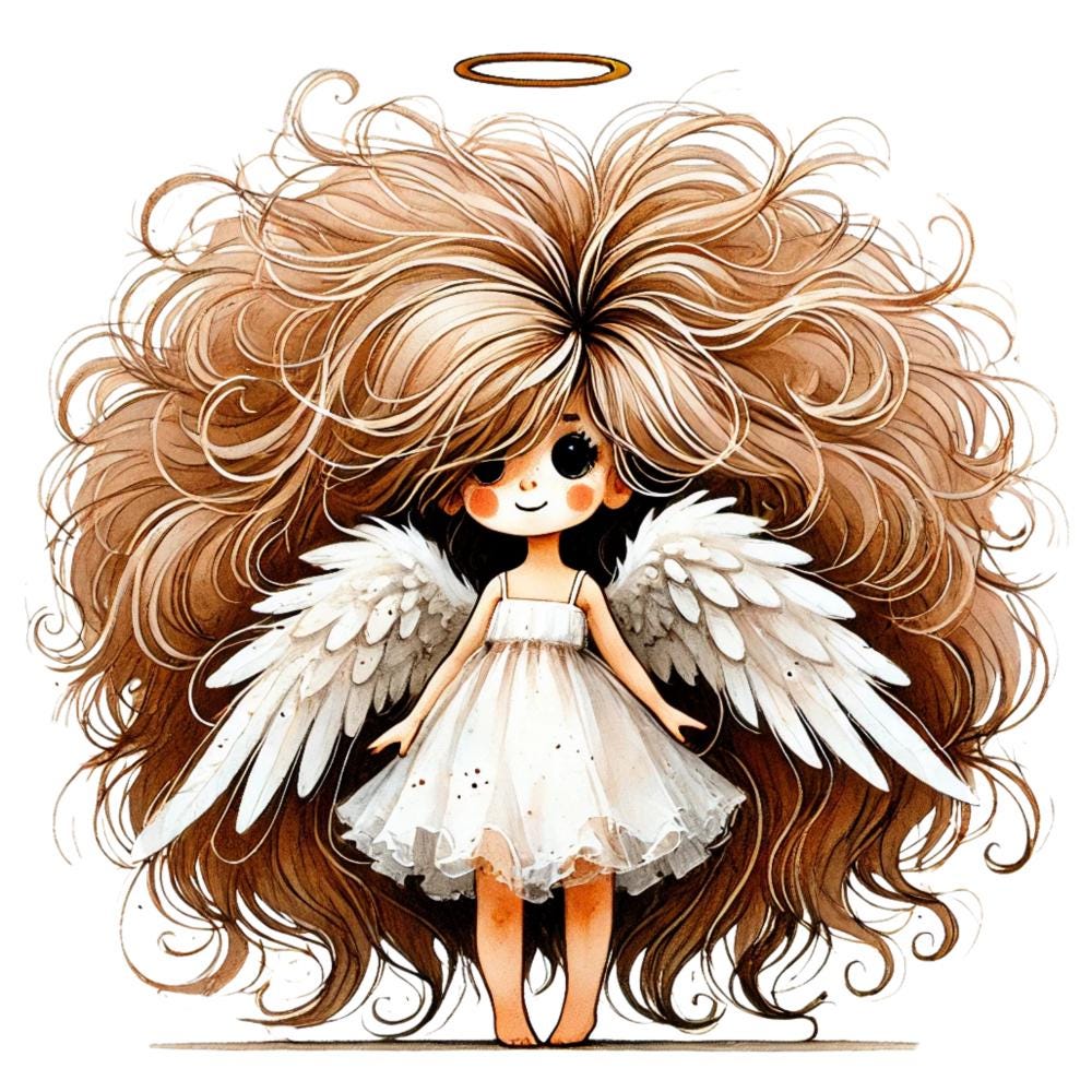Random Angel Things 28 Quirky Angel PNG Clipart, Whimsical Angel, Watercolor, Fantasy ...