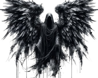 24 Angel of Death PNG Clipart | Dark Gothic Art | Grim Reaper Clipart Bundle | High Quality Design | Gothic Art | Printable | Commercial Use
