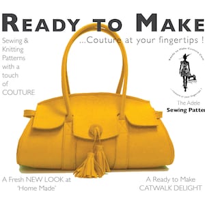 PDF Handbag Sewing Pattern - Hand Bag Sewing Patterns for Women, Leather Bag Pattern, Wedding Clutch Purse to Sew, Make Ladies Shoulder Bag