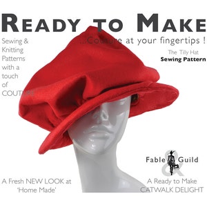 Victorian Style Hat Sewing Pattern - Womens Vintage Edwardian Beret Cap, Easy Sew PDF Download, in Vogue Pattern Dress Up Hat for Weddings