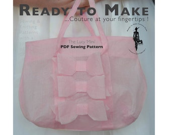 PDF Sewing Pattern - Little Flower Girl Basket Handbag, Wedding Bridesmaid Purse, Little Princess Dress Dressing up Clothes, Party Bag Gift