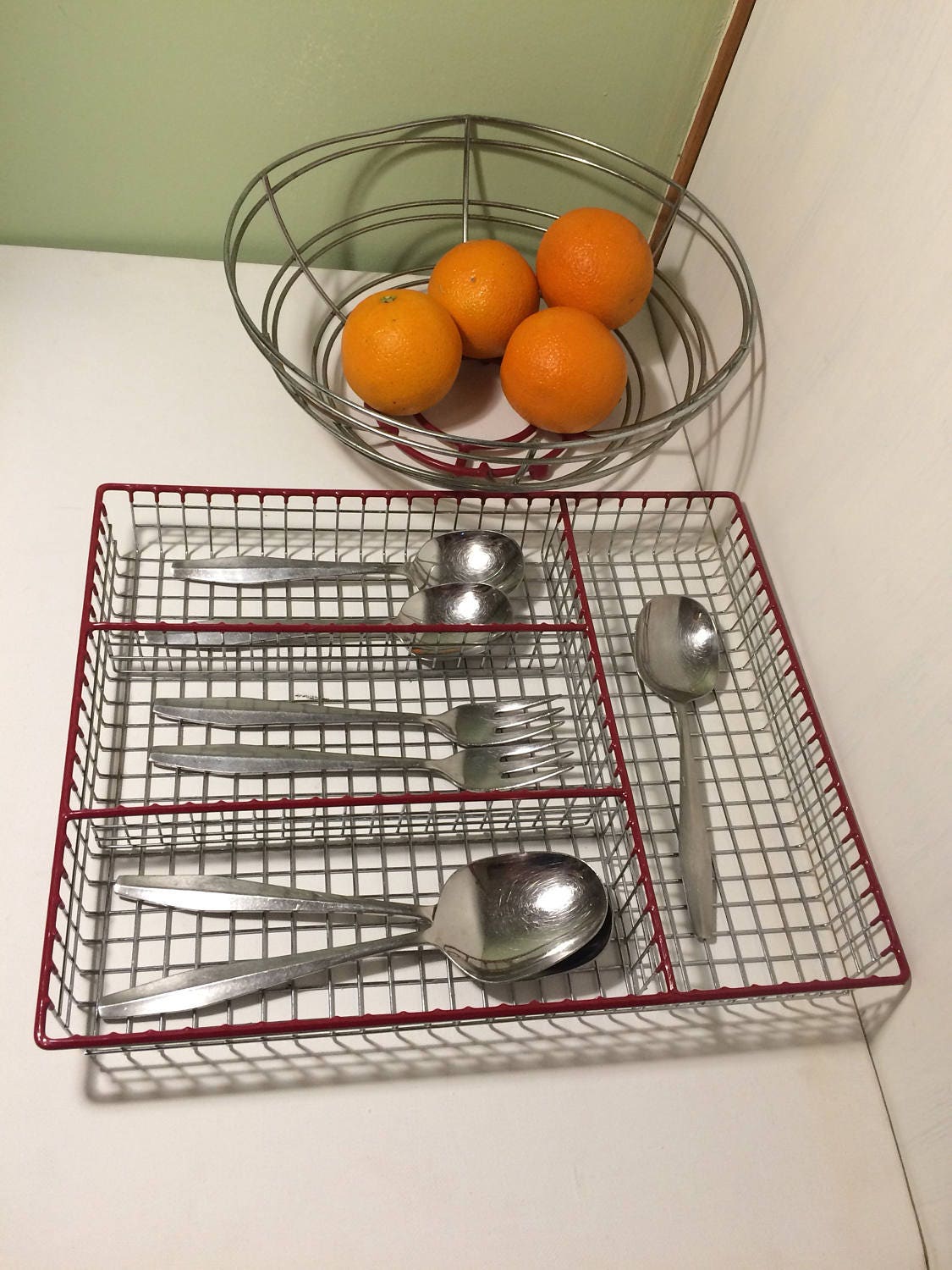 Wire Kitchen Storage Wire Cutlery Basket Wire Fruit Bowl Etsy