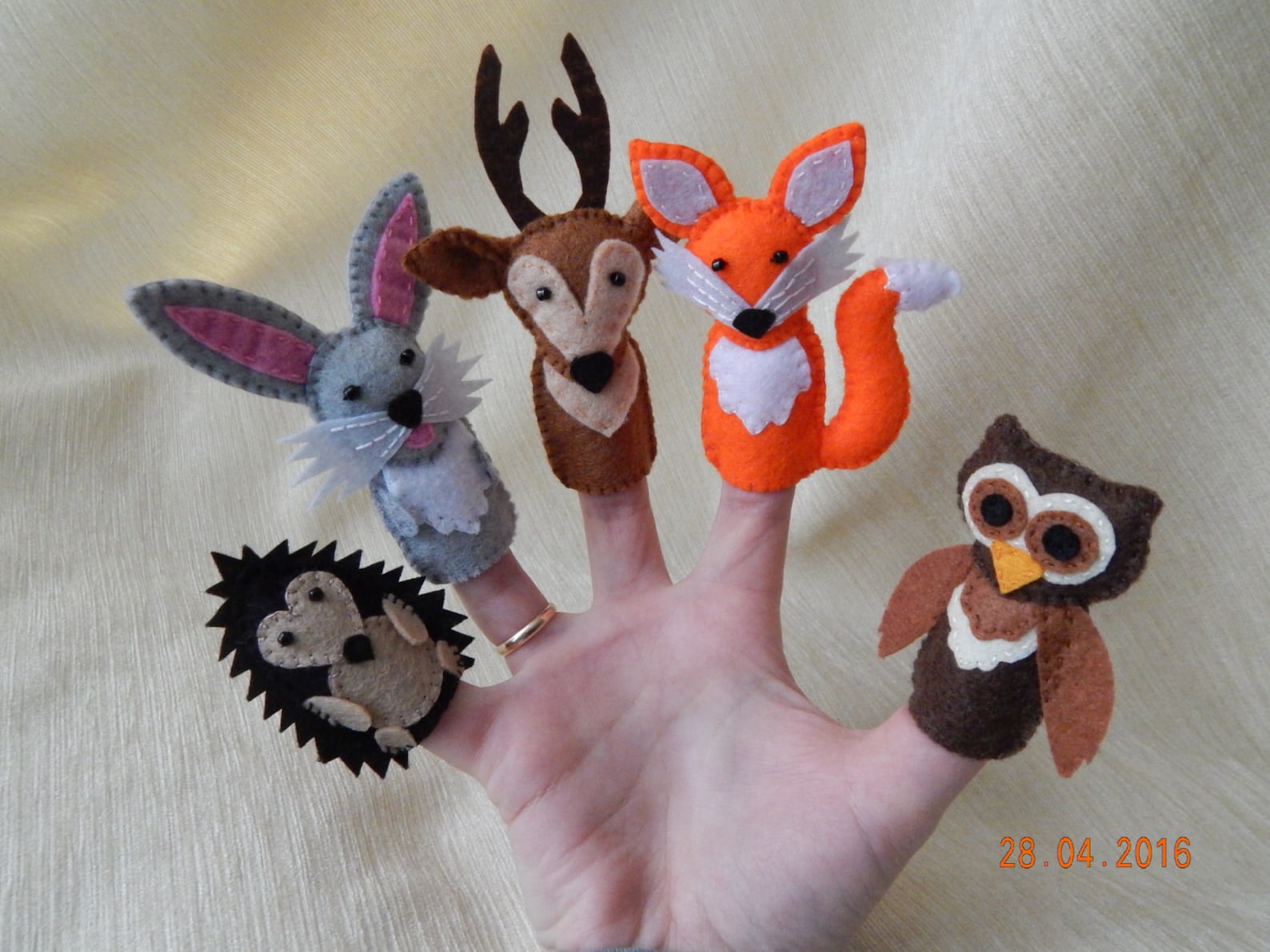Forest Animal Finger Puppets. Felt Finger Puppets. 5 Forest Animals