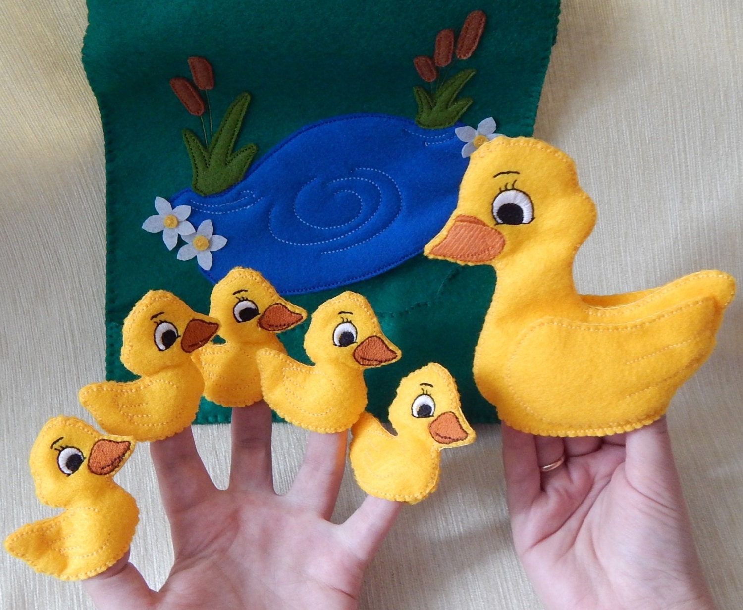 5 Little Ducks Finger Puppet Play Set. 5 Little Ducks Finger Puppets. Felt Finger  Puppets. Finger Family. 