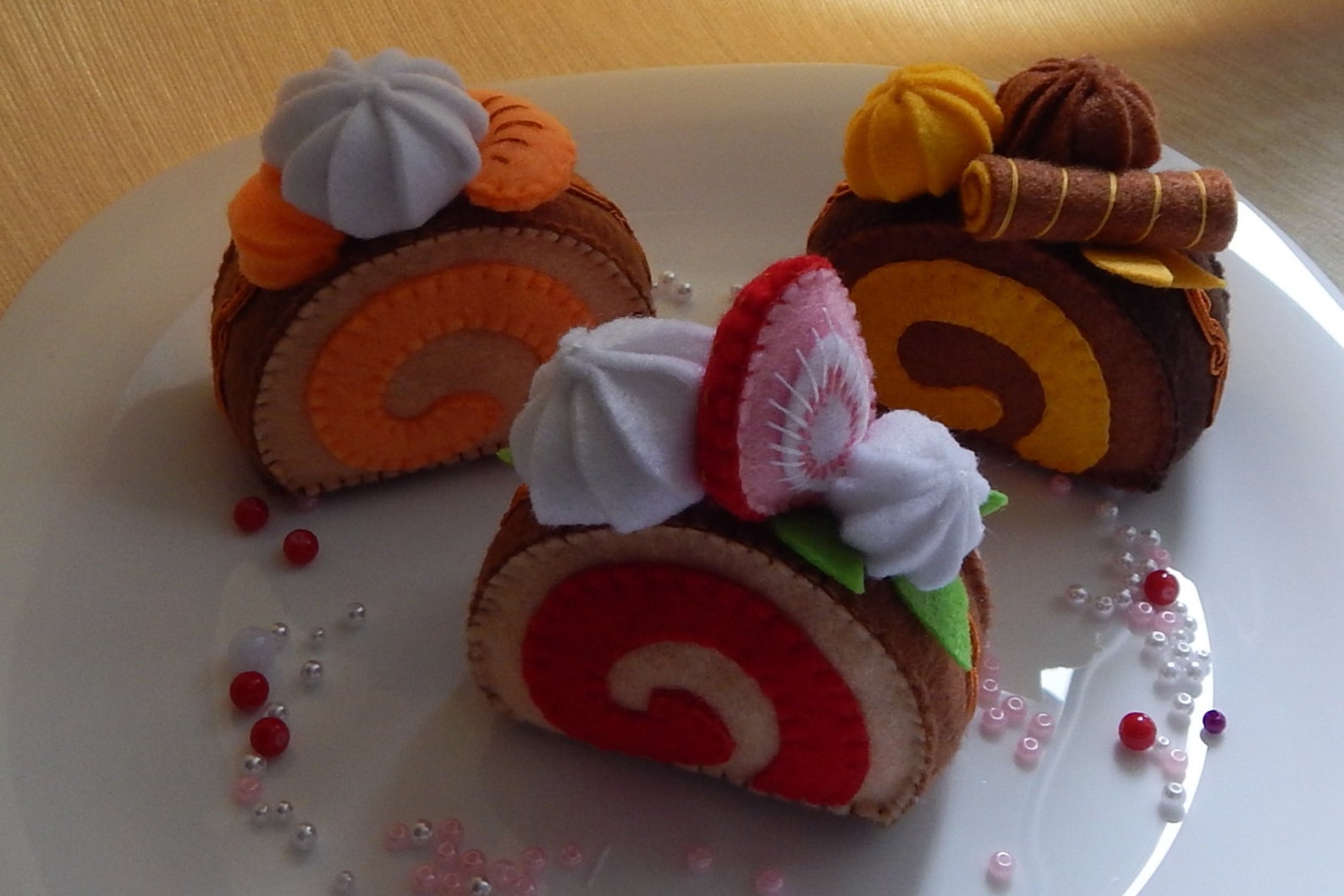 Felt Swiss Roll Cakes Set. Felt Bakery. Felt Pastry. Felt Etsy