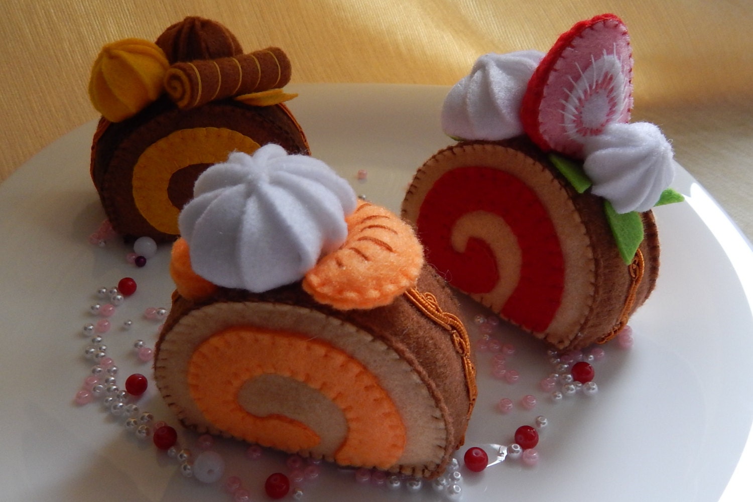 Felt Swiss Roll Cakes Set. Felt Bakery. Felt Pastry. Felt Etsy